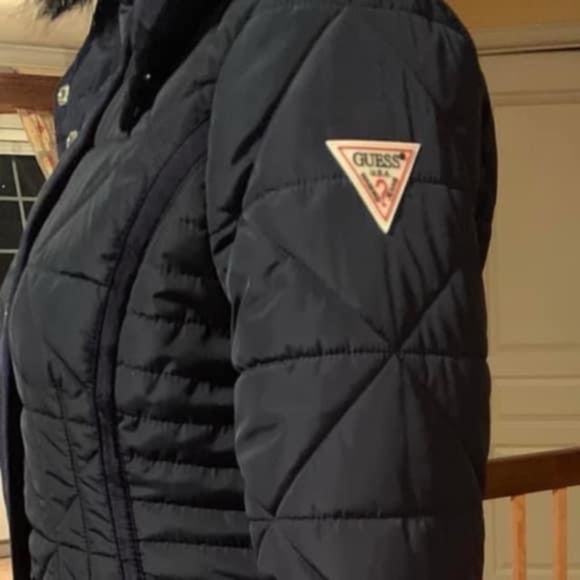 Guess Quilted Faux Fur-Trim Puffer Jacket - Picture 7 of 12